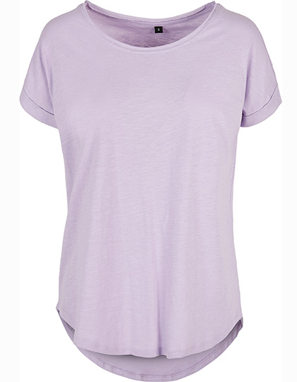 Build Your Brand Damen Long Slub Tee Lilac 5XL
