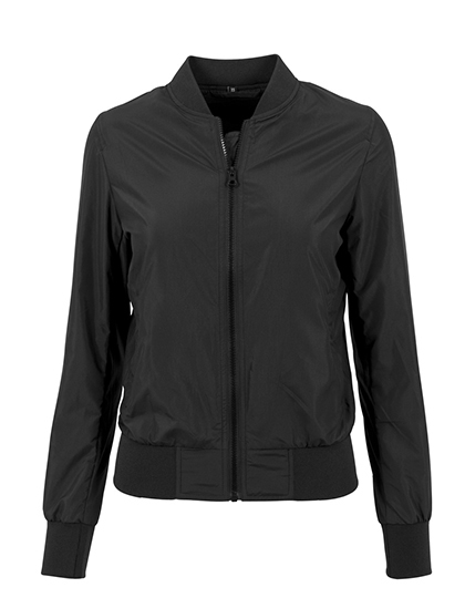 Build Your Brand Damen Nylon Bomber Jacket Black 5XL