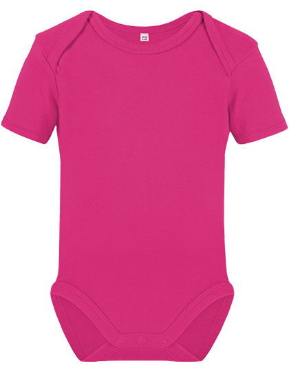 Organic Baby Bodysuit Short Sleeve Bailey 01 Cherry Pink 74-80