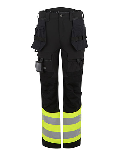 Hi-Vis X-Pro Stretch Holster Trouser (Class 1) Black / Yellow 46/31