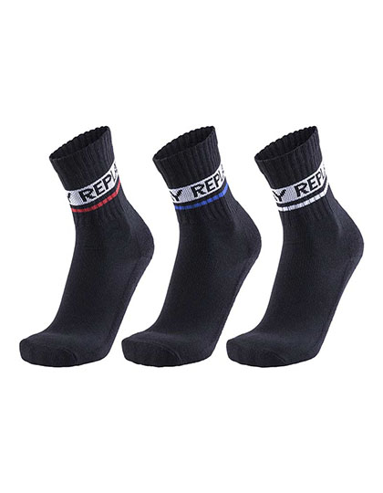 Tennis Socks (3 Pair Card wrap) Black / Black / Black 43/46