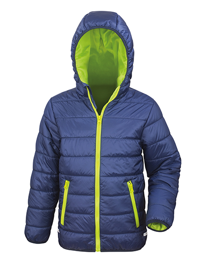 Youth Soft Padded Jacket Navy / Lime XXL (13-14)