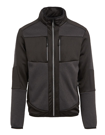 E-volve Unisex Knit Effect Stretch Midlayer Jacket Ash (Heather) / Black 3XL