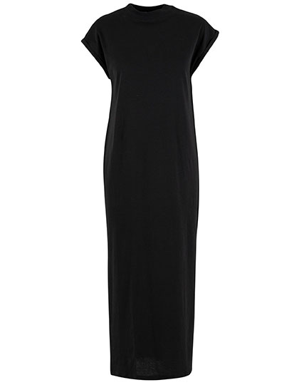Ladies Long Extended Shoulder Dress Black 5XL
