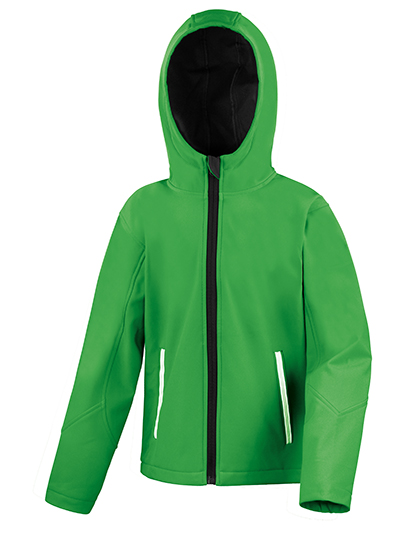 Junior TX Performance Hooded Soft Shell Jacket Vivid Green / Black L (9-10)