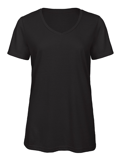 Women´s V-Neck Triblend T-Shirt Black XXL