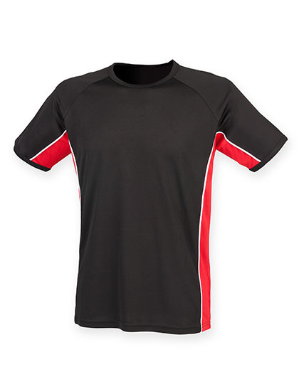 Adult's Performance Panel T-Shirt Black / Red / White 3XL
